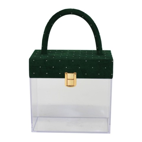 BORSETTA PLEXI VERDE H.16